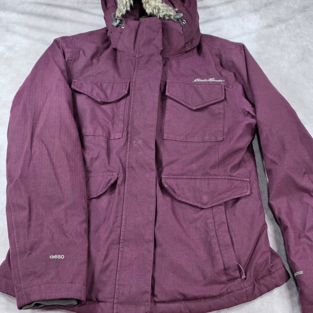 Eddie Bauer Weatheredge Parka Womens M Purple Waterproof Windproof Down E650